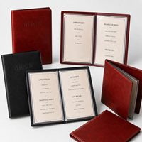 Porte-menu en similicuir premium 8,5 x 11 avec pochettes transparentes, classeur de menu 8 vues pour restaurant, hôtel