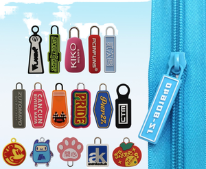 Lanke Custom Metal Zipper Pull Charms Replacement Zip Slider Nickel-Free Auto Lock Zinc Alloy for Handbag Garment - Product Image 1