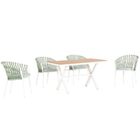 Vente directe usine : Ensemble de mobilier d'extérieur haut de gamme en rotin synthétique PE, comprenant table, chaises et table d'appoint, chaise de salle à manger