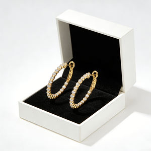 Pendientes de Moda con Diamantes Cultivados en Laboratorio de 10 1/4 Quilates Chapados en Oro de 14 Quilates para Hombre y Mujer, para Bodas y Fiestas, con Certificado IG - Product Image 4