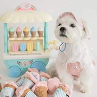 Belle conception forme de crème glacée en peluche chiens de compagnie mâcher odeur interactive jouets animal de compagnie en peluche lente nourriture recherche jouet vocal caché nourriture jouet