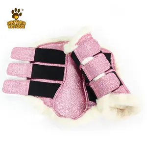 Horse equestrian Supplies Professional riding horse boots New design horse leg protection fleece line brushing boots