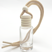 Offre Spéciale – Flacon Vide de Parfum pour Voiture en Verre Dépoli Mat Transparent de 12 ml avec Bouchon en Bois et Bouchon à Vis, Forme Cylindrique, Prêt pour Diffuseur à Bâtonnets