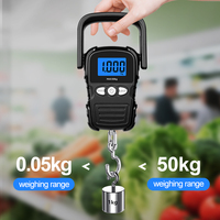 Báscula Digital Portátil de Nuevo Diseño a Bajo Precio, Capacidad de 50 kg, Báscula para Equipaje con Cinta Métrica de 1.5 m