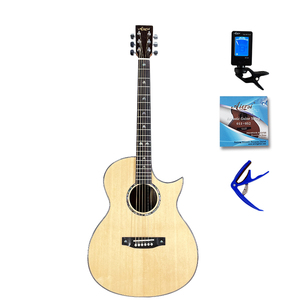 Fábrica de China al por mayor de 6 cuerdas famosa marca Aiersi material de palisandro sólido superior guitarra acústica eléctrica - Product Image 1