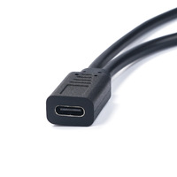 Kabel Pengisian Daya USB Tipe-C Female ke 2 USB-A Male 2x3A dengan Selubung PVC untuk Ponsel dan Tablet