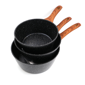 3 pezzi eco-friendly in marmo antiaderente in alluminio pressofuso Set padella a induzione compatibile per la moderna cucina casalinga - Product Image 2