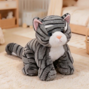 Peluche Gatto a Righe Carino, Gattino Kawaii Imbottito con Strisce, <span class=keywords><strong>Super</strong></span> Morbido, Imbottitura in Cotone PP, Regalo per Bambini - Product Image 3