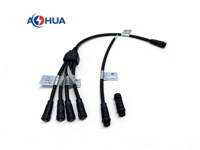 Système de câblage pour éclairage LED, prise UK 3 broches, connecteur M12 2 broches, 4 broches, connecteur étanche, séparateur en Y, IP65/IP67/IP68, connecteur de câble en T