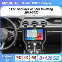 Navihua Car Auto Video Player Head Unit Recorder Carplay Monitor stéréo Radio DVD GPS Navigation pour Ford Mustang 2015-2020