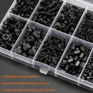 ชุดอุปกรณ์ยึดสกรูคอมพิวเตอร์สีดำ 450 ชิ้น สำหรับประกอบคอมพิวเตอร์ DIY ขนาด 2.5 นิ้ว SSD เมนบอร์ด พัดลมเคส อุปกรณ์ยึดติด - Product Image 4