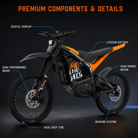 Cheerdmoto Moto Tout-Terrain Électrique 3000W 72V à Vendre, Batterie Lithium 30Ah, Vitesse Max 85km/h pour Adultes