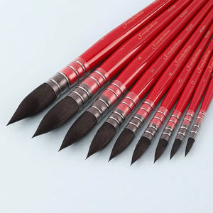 9 <span class=keywords><strong>pinceaux</strong></span> synthétiques pour peinture, manche en bois rouge OEM, excellents <span class=keywords><strong>pinceaux</strong></span> pour <span class=keywords><strong>aquarelle</strong></span>, <span class=keywords><strong>pinceaux</strong></span> serpillière pour la peinture - Product Image 1