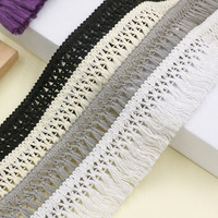 Ruban à franges en coton écologique coloré de 4 cm pour la couture DIY, la décoration intérieure, les sacs, les rideaux, les coussins et les vêtements