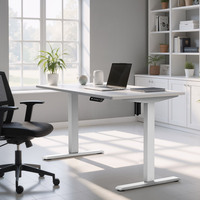 Bureau de travail électrique moderne en métal noir personnalisé à moteur unique, réglable en hauteur, avec pieds de table élévatrice pour ordinateur