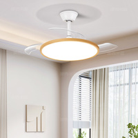 Ventilateur de plafond LED moderne en métal à intensité variable, pales de 42 pouces, lumière réglable, température de couleur 3000-6000K, télécommande pour la maison