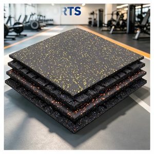 Dalles de sol en caoutchouc insonorisantes pour salle de sport, minimisant la transmission du bruit pour protéger les pièces adjacenteuses dans les bâtiments de fitness à plusieurs étages - Product Image 1