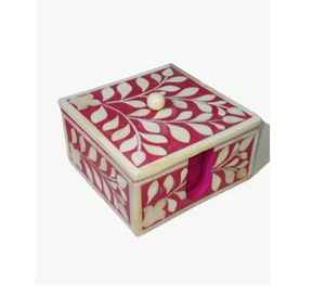 ชุดที่รองแก้ววอลนัททรงสี่เหลี่ยมลายดอกไม้เรขาคณิตสีแดงสีขาวที่ทันสมัยหรูหราเสื่อสำหรับตกแต่งเครื่องดื่มสไตล์คลาสสิก - Product Image 1