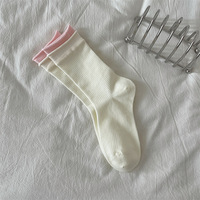 Chaussettes empilables personnalisées en gros pour femmes, style coréen, confortables et douces pour le quotidien, collection printemps-automne