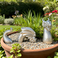 Statue de dragon noir et blanc pour jardin extérieur européen et américain, décoration artistique pour la maison et le balcon