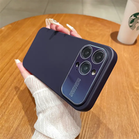 Coque en silicone liquide de qualité avec logo grande fenêtre housse de Protection de caméra pour iPhone 12 13 14 15 étuis de téléphone portable