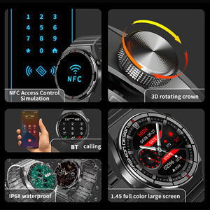 GAOKE NFC Fitness <span class=keywords><strong>Tracker</strong></span> Reloj inteligente Monitoreo de Salud de oxígeno en sangre H4 Pro Max Reloj inteligente de llamada 3 en 1 <span class=keywords><strong>Smartwatch</strong></span> para hombres - Product Image 4