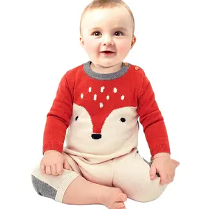 Benutzer definierte Strick Baby Kleidungs stücke Karachi Pakistan Kinder Tier kleidung Langarm Winter Stram pler Mameluco Tejido Bebes