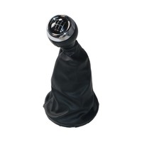 Chrome 6 vitesses manuel manette de vitesse levier poignée en cuir botte voiture pommeau de levier de vitesse pour Mini Cooper R55 R56 R57 R59 F55 F54