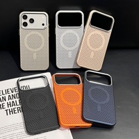 Nouvelle coque de téléphone magnétique à dissipation thermique en nid d'abeille avec cadre d'objectif métallique pour iPhone 17 Pro Max 16 PM 15 14 – Housse respirante