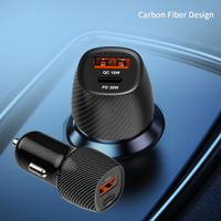 Pengisi Daya Mobil Mini USB C 48W USB Tipe C QC3.0 18W PD30W Logo Kustom Pengisian Cepat untuk Ponsel Tablet
