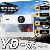 Projecteur de cinéma maison LCD portable Android 13 1080P LED Contraste 2000:1 Karaoké 1 Go de RAM 8 Go de stockage Projection 30-200 cm