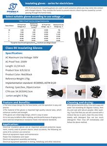 Gants diélectriques en caoutchouc latex isolant bicolore de classe haute tension 00/0/1/2/3/4 pour travaux électriques, gants en caoutchouc électriques - Product Image 6
