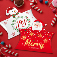 Nouvelle boîte cadeau en papier en forme d'oreiller de Noël créative et personnalisée, écologique et recyclable, pour contenir des bonbons, très vendue
