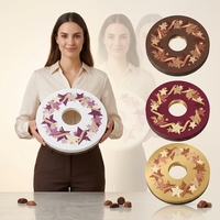 Boîte-cadeau de luxe pour chocolats avec couvercle et base en papier rigide personnalisé avec logo en feuille d'or
