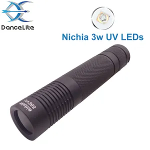 标志雕刻S9便携式紫外手电筒Nichia 3w探测器紫外手电筒Linterna荧光剂检测