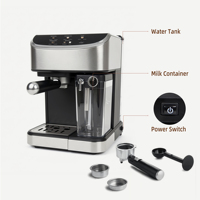 Petits appareils électroménagers, machine à expresso semi-automatique, 15 bars, design compact