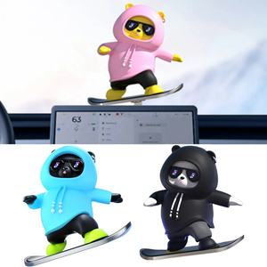 Silicone dessin animé 2024 nouvelle voiture planche à roulettes coulissant écran d'affichage ornements mignon Auto décorations intérieures pour modèle Y/3 pour <span class=keywords><strong>Tesla</strong></span> - Product Image 1