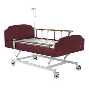 سرير مستشفى طبي مركزي صحي فاخر مع ارتفاع خشبي بني قابل للتعديل بثلاث وظائف - Product Image 6