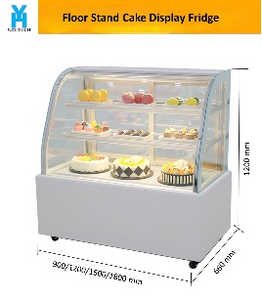 Vitrine réfrigérée pour gâteaux, 1,8 m, trois niveaux, sur pied, avec 2 portes et 3 étagères - Product Image 2