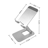 Support de téléphone portable magnétique pliable et léger en métal avec triple protection en silicone, réglable à 180°, durable pour bureau
