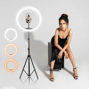 חם 14 אינץ Led Selfie Rgb טבעת אור צילום Tik Tok Ringlight Dimmable חי איפור טבעת אור