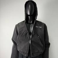 Veste tendance avec broderie, veste vintage de style streetwear