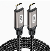 Câble de données USB-C en nylon et alliage d'aluminium tressé, charge rapide PD 240W, arrêt automatique de l'alimentation, double embout compatible iOS