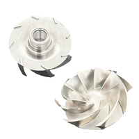 Roues de travail personnalisées en 316Ti, Lame de turbine à 6 pales en laiton SS304, Impeller poli usiné CNC 5 axes par moulage à cire perdue