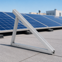 Kit de montage solaire triangulaire en aluminium en forme de U avec supports inclinables réglables pour toits en tôle plats - Fixation sécurisée des panneaux photovoltaïques pour usage domestique et commercial
