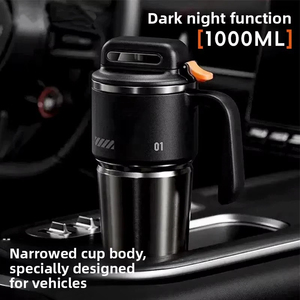 Vaso Térmico de Gran Capacidad de 1000ml, de Acero Inoxidable 304, con Asa y Pajita, para Coche, Oficina o Portavasos - Product Image 4