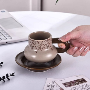 380ml <span class=keywords><strong>tasse</strong></span> en céramique <span class=keywords><strong>Vintage</strong></span> Dundun Floral nouveauté Latte Art <span class=keywords><strong>tasse</strong></span> à café pour fête moderne affaires créatif - Product Image 2