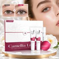 Набор для ламинирования ресниц и бровей Keratin Lash Lift Camellia 2в1, веганский, с цистеамином HCL, корейский лифтинг-комплект с питательным маслом