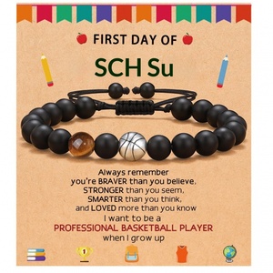 Pulsera de Cuentas en Forma de Bola de Piedra Ojo de Tigre para <span class=keywords><strong>Mi</strong></span> <span class=keywords><strong>Hijo</strong></span>, Moderna, Clásica, Negra Mate, Informal/Deportiva, Regalo - Product Image 3