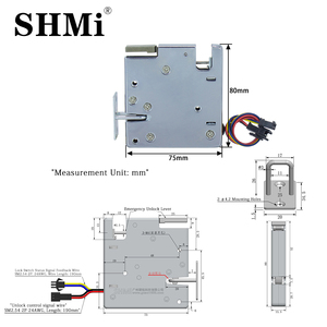 Serrure électromagnétique de sécurité intelligente sans clé XG7580 12V DC pour distributeur automatique avec poignée de déverrouillage d'urgence frontale 24W 10KG de force de poussée - Product Image 2